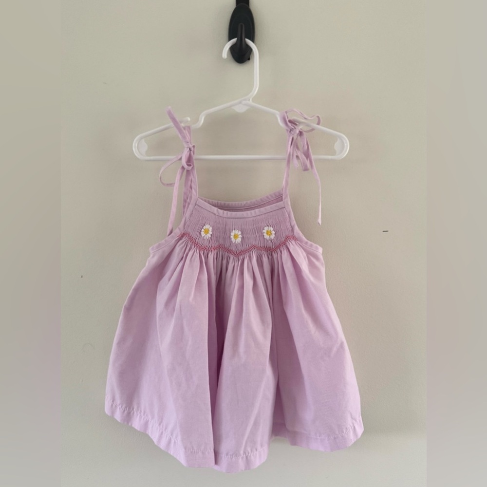 Stitchy Fish Smocked Micro Gingham Tunic 3T Daisy Embroidered Preppy Spring NWOT - Picture 6 of 6